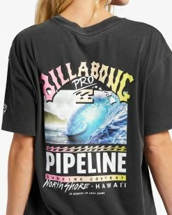 Billabong Pro Pipeline Poster Oversized T-Shirt OFF BLACK (ofb) -billabong shop abjzt01243 billabongw ofb dtl2