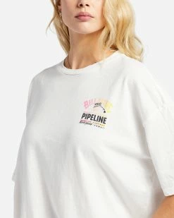 Billabong Pro Pipeline Poster Oversized T-Shirt SALT CRYSTAL (scs) -billabong shop abjzt01247 billabongw scs dtl2