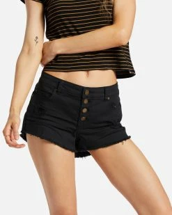 Billabong Buttoned Up Denim Shorts BLACK 9 Billabong Buttoned Up Denim Shorts BLACK -billabong shop j204gbut billabongw blk dtl1