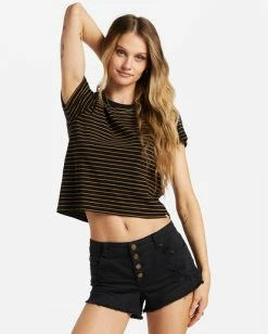 Billabong Buttoned Up Denim Shorts BLACK 10 Billabong Buttoned Up Denim Shorts BLACK -billabong shop j204gbut billabongw blk frt1 1