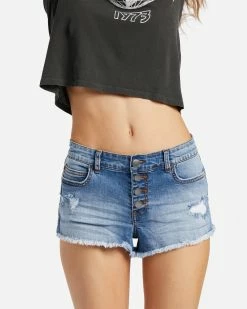 Billabong Buttoned Up Denim Shorts TRUE BLUE (brpw) -billabong shop j204gbut billabongw brpw dtl1