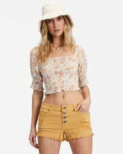 Billabong Buttoned Up Denim Shorts GOLD STAR (ymq0) 10 Billabong Buttoned Up Denim Shorts GOLD STAR (ymq0) -billabong shop j204gbut billabongw ymq0 frt1 1