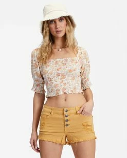 Billabong Buttoned Up Denim Shorts GOLD STAR (ymq0)