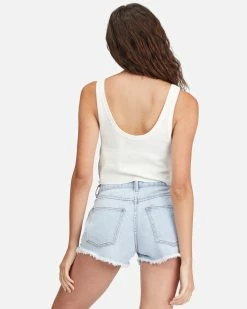 Billabong Drift Away Frayed Denim Shorts WASHED DENIM 1 (bpcw) -billabong shop j251ubdr billabongw bpcw bck1