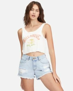 Billabong Drift Away Frayed Denim Shorts WASHED DENIM 1 (bpcw)