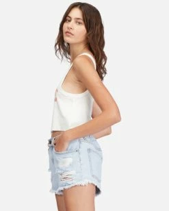 Billabong Drift Away Frayed Denim Shorts WASHED DENIM 1 (bpcw) -billabong shop j251ubdr billabongw bpcw sd1 1