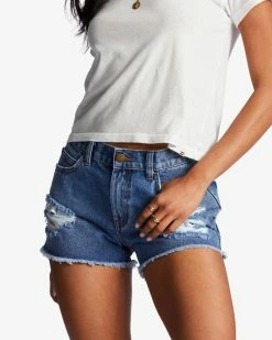 Billabong Drift Away Frayed Denim Shorts DARK DENIM (brqw) -billabong shop j251ubdr billabongw brqw dtl1