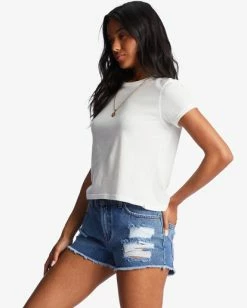 Billabong Drift Away Frayed Denim Shorts DARK DENIM (brqw) -billabong shop j251ubdr billabongw brqw sd1 1