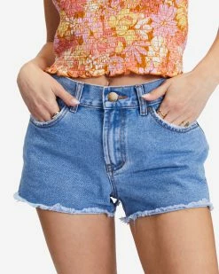 Billabong Drift Away Frayed Denim Shorts COSTA BLUE (cta) 9 Billabong Drift Away Frayed Denim Shorts COSTA BLUE (cta) -billabong shop j251ubdr billabongw cta dtl1