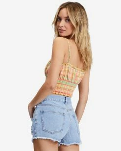 Billabong Drift Away Frayed Denim Shorts WASHED DENIM (wad) -billabong shop j251ubdr billabongw wad bck1