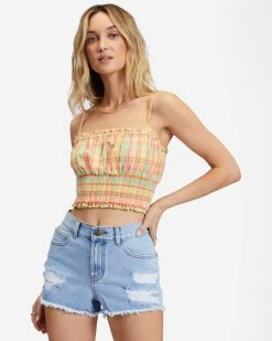Billabong Drift Away Frayed Denim Shorts WASHED DENIM (wad)