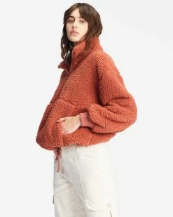 Billabong Time Off Half-Zip Fleece Pullover SWEET CHOCOLATE (cnn0) -billabong shop j6413bti billabongw cnn0 sd1