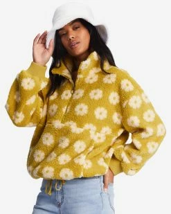 Billabong Time Off Half-Zip Fleece Pullover GREEN ENVY (ylf0) -billabong shop j6413bti billabongw ylf0 sd1