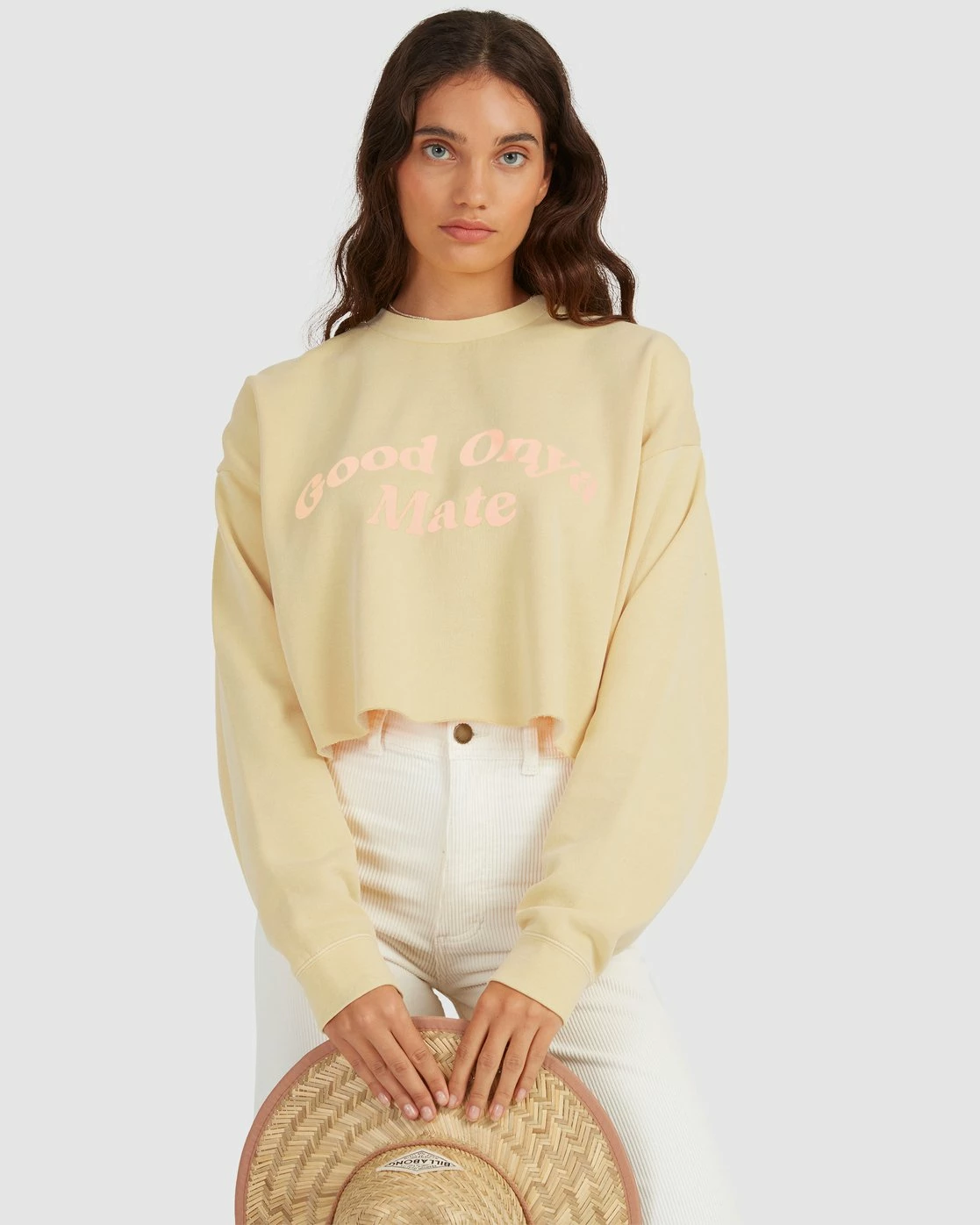 Billabong Hey Gday Cropped Crewneck Sweatshirt SUNBURST (srt) 3 Billabong Hey Gday Cropped Crewneck Sweatshirt SUNBURST (srt) - Image 3