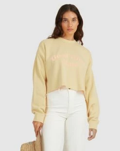 Billabong Hey Gday Cropped Crewneck Sweatshirt SUNBURST (srt) 11 Billabong Hey Gday Cropped Crewneck Sweatshirt SUNBURST (srt) -billabong shop ubjft00103 billabongw srt frt2