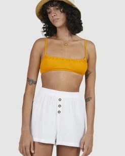 Billabong Summer Breeze Elastic Waist Shorts WHITE (wht) -billabong shop ubjns00143 billabongw wht dtl1
