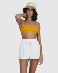 Billabong Summer Breeze Elastic Waist Shorts WHITE (wht) -billabong shop ubjns00143 billabongw wht frt2