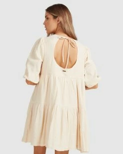 Billabong Valentine Tiered Mini Dress SALT CRYSTAL (scs) 10 Billabong Valentine Tiered Mini Dress SALT CRYSTAL (scs) -billabong shop ubjwd00171 billabongw scs bck1