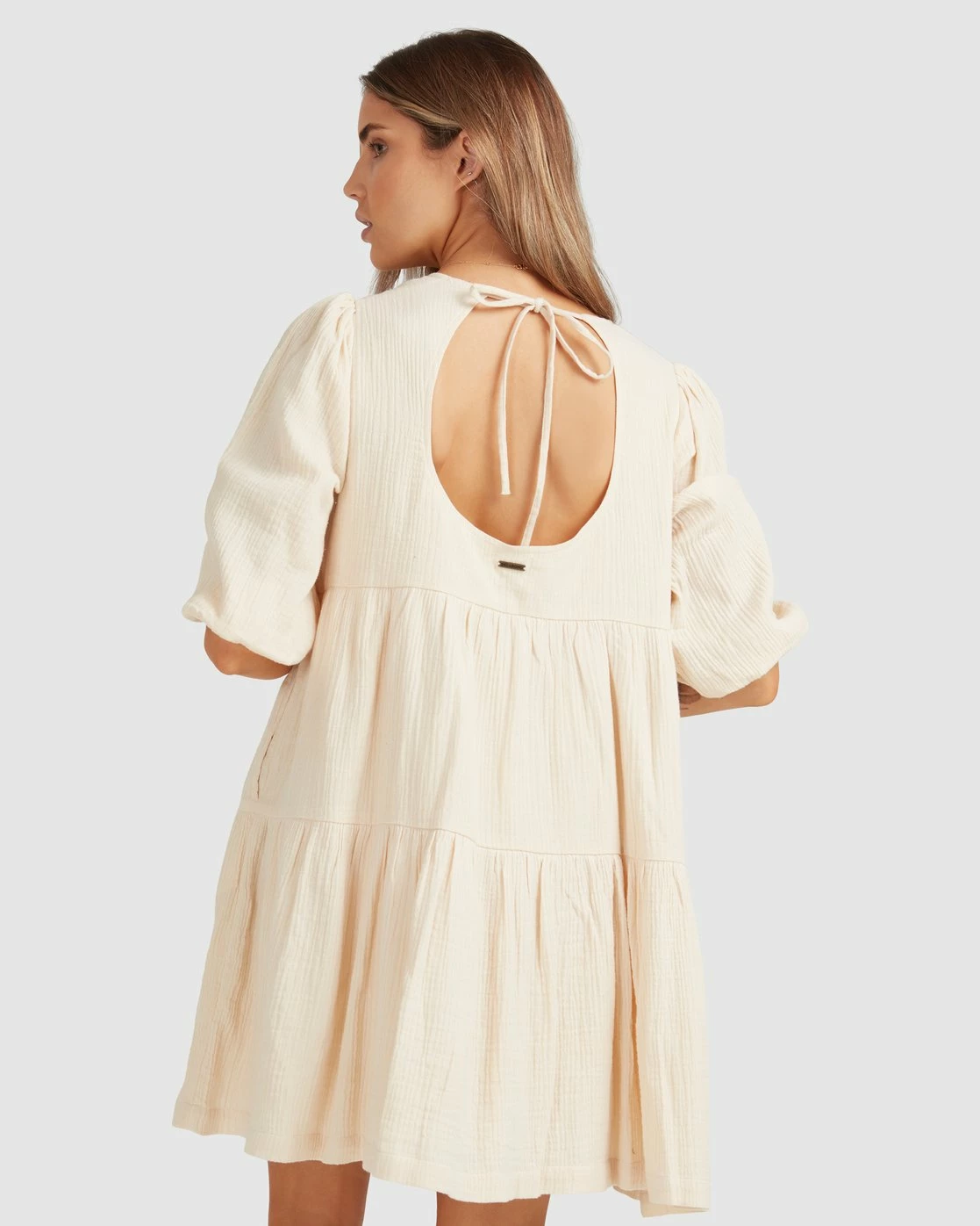 Billabong Valentine Tiered Mini Dress SALT CRYSTAL (scs) 5 Billabong Valentine Tiered Mini Dress SALT CRYSTAL (scs) - Image 5