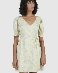 Billabong Tempest Wrap Dress LEMON LIME (lml) 10 Billabong Tempest Wrap Dress LEMON LIME (lml) -billabong shop ubjwd00181 billabongw lml dtl1