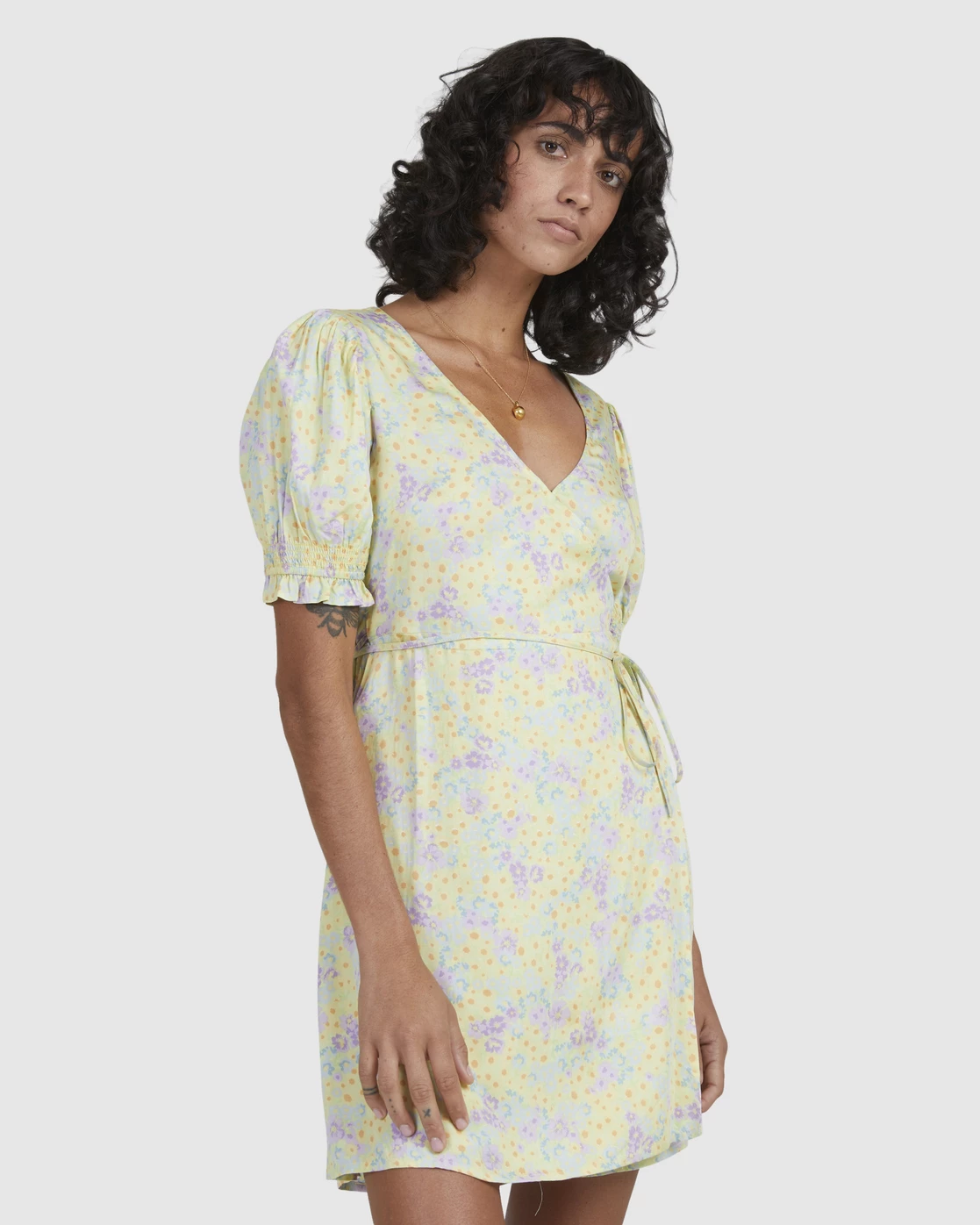 Billabong Tempest Wrap Dress LEMON LIME (lml) 1 Billabong Tempest Wrap Dress LEMON LIME (lml)