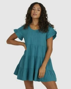 Billabong Pixie Babydoll Dress BAYOU (bqj0) -billabong shop ubjwd00277 billabongw bqj0 frt1 1