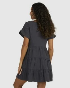 Billabong Pixie Babydoll Dress OFF BLACK (ofb) -billabong shop ubjwd00277 billabongw ofb bck1