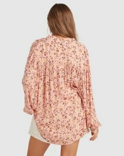 Billabong Shine On Eco Long Sleeve Blouse PINK (pnk) -billabong shop ubjwt00121 billabongw pnk bck1