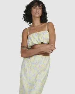 Billabong Tempest Floral Crop Top LEMON LIME (lml) -billabong shop ubjwt00123 billabongw lml frt1