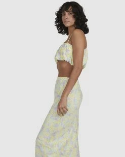 Billabong Tempest Floral Crop Top LEMON LIME (lml) -billabong shop ubjwt00123 billabongw lml sd1