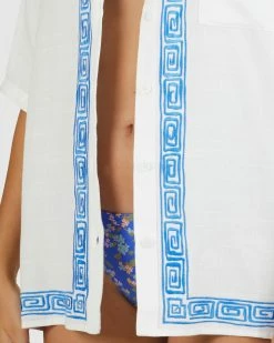 Billabong On Vacation Oversized Button-Down Shirt WHITE (wht) -billabong shop ubjwt00149 billabongw wht dtl1