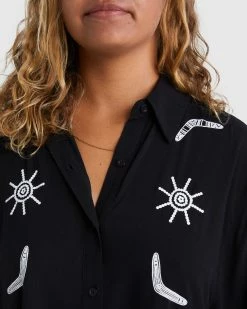 Billabong Otis Boomerang Short Sleeve Shirt BLACK -billabong shop ubjwt00188 billabongw blk dtl1