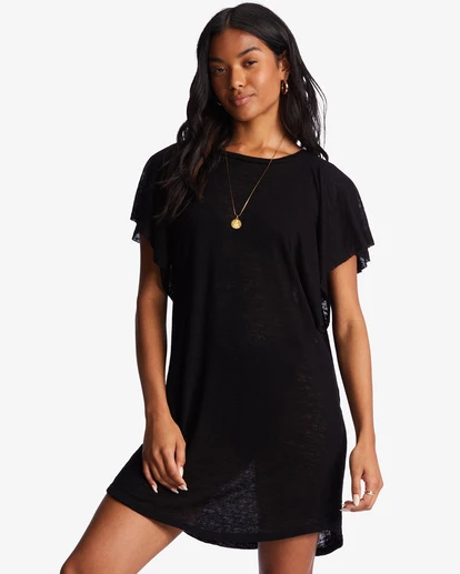 Billabong Out For Waves Cover-Up Dress BLACK PEBBLE (bpb) 6 Billabong Out For Waves Cover-Up Dress BLACK PEBBLE (bpb) - Image 6