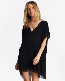 Billabong Walk Away Tunic Top BLACK PEBBLE (bpb) -billabong shop xv803bwa billabongw bpb frt1 1